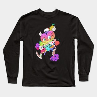 Dope melting heart character illustration Long Sleeve T-Shirt